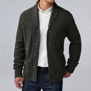 Mack Weldon WARMKNIT Wool Cardigan Size Medium True Navy